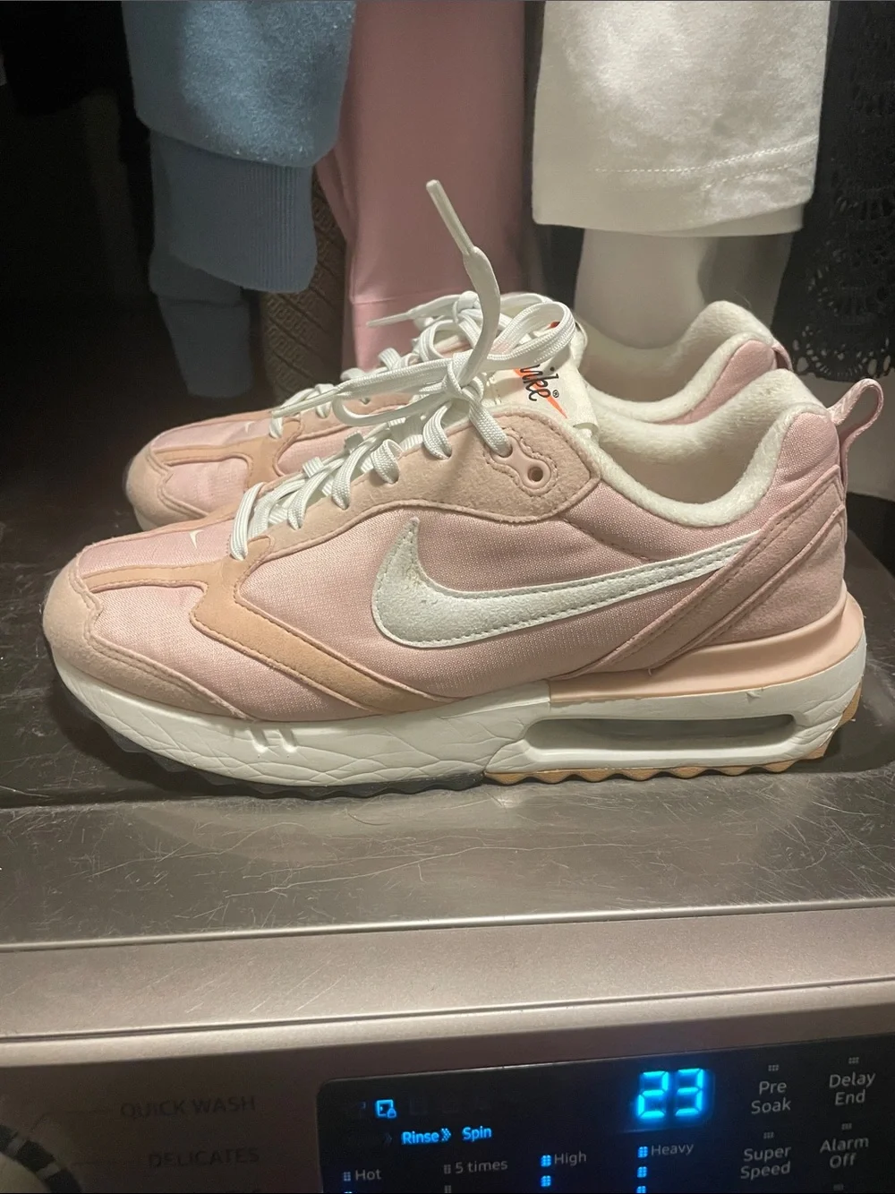 Nike Women's Pink and White Air Max Style Sneakers